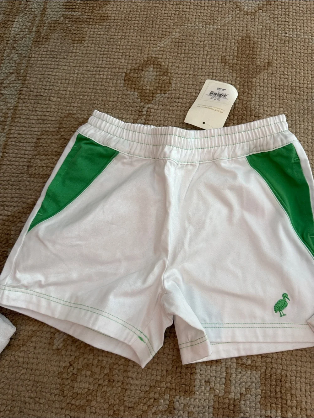White & Green Athletic Shorts Beaufort Bonnet